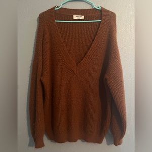 Double Zero brown tunic v-neck sweater